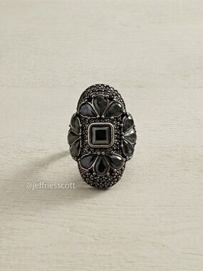 Premier Designs Knockout Silver plated Antique-Style Filigree Ring Size 7